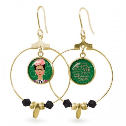 LES PARISIENNES BOUCLES D OREILLES RITA ACIER CHIRURGICAL OR – FRIDA