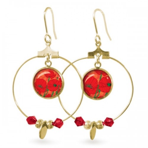 LES PARISIENNES BOUCLES D OREILLES RITA ACIER CHIRURGICAL OR – POPPY