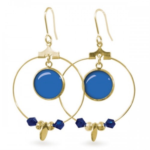 LES PARISIENNES BOUCLES D OREILLES RITA ACIER CHIRURGICAL OR – COBALT