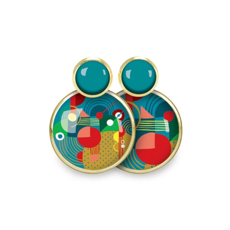 LES PARISIENNES BOUCLES D OREILLES MINI NOMADE PUCE ACIER CHIRURGICAL OR – WOODSTOCK