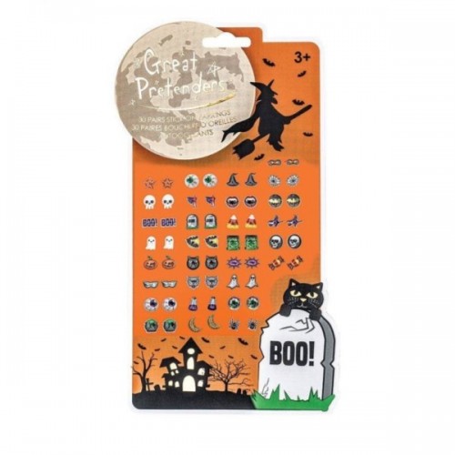 SET DE 30 PAIRES DE BOUCLES D&#039;OREILLES AUTOCOLLANTES HALLOWEEN