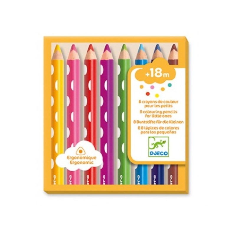 CRAYONS BOIS DE COULEUR * 8 POUR LES TOUT PETITS