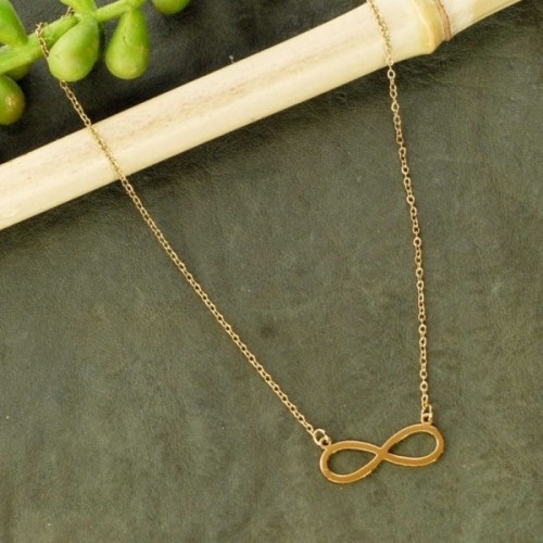 COLLIER ACIER INOXYDABLE DORE INFINI