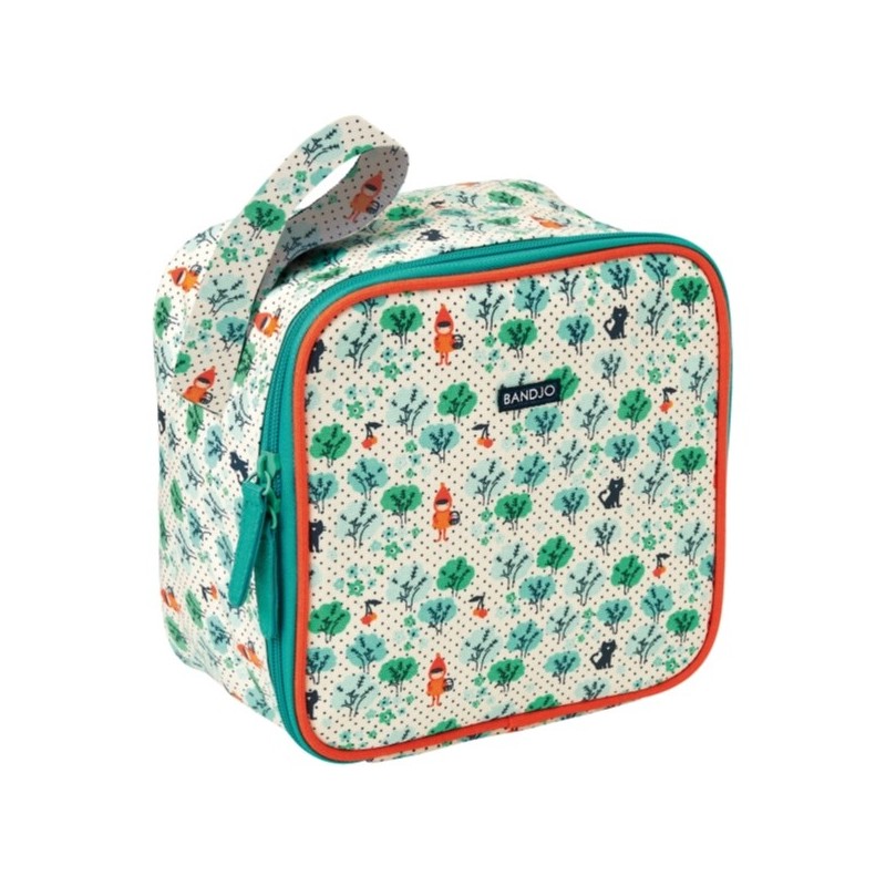 LUNCH BAG / TROUSSE DE TOILETTE CHAT EN COTON ENDUIT CHAPERON ROUGE