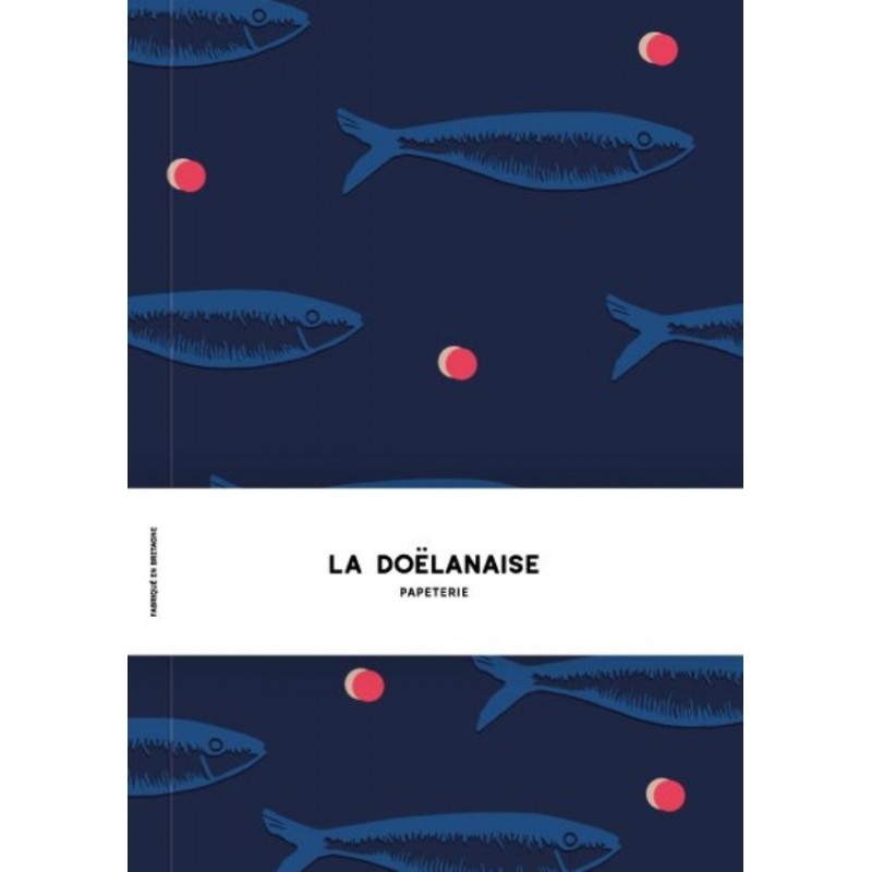 CAHIER A5 SOUPLE 96 PAGES BLANCHES - SARDINES BLEUES