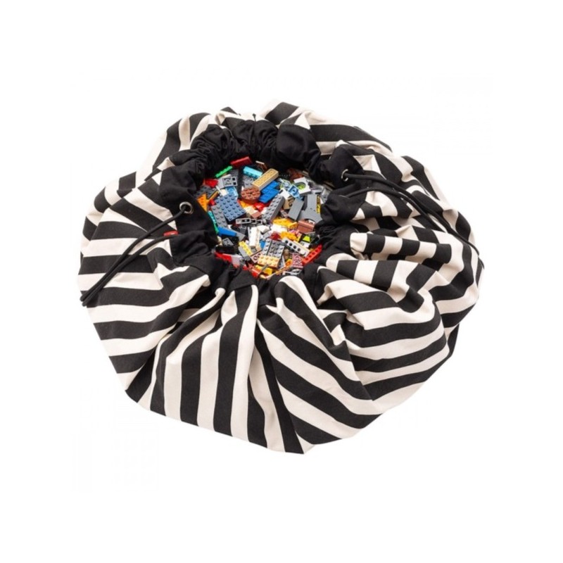 TAPIS DE JEU SAC DE RANGEMENT RAYURES NOIRES