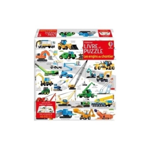 LES ENGINS DE CHANTIER - COFFRET LIVRE ET PUZZLE