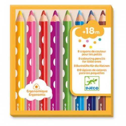 CRAYONS BOIS DE COULEUR * 8 POUR LES TOUT PETITS