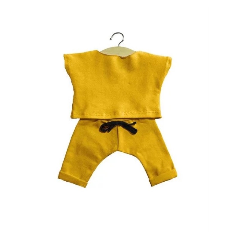 POUPEE MINIKANE VETEMENT ENSEMBLE "MAXOU" EN COTON MOUTARDE