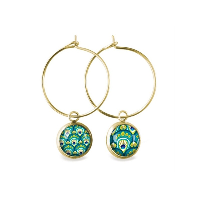 LES PARISIENNES BOUCLES D OREILLES CREOLES ACIER CHIRURGICAL OR – PEACOCK