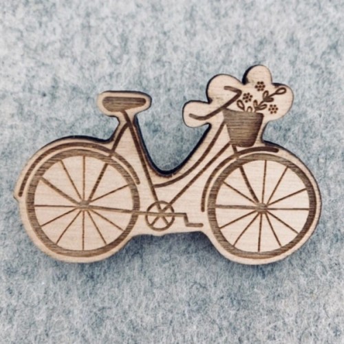 BROCHE EN BOIS - VELO BUCOLIQUE