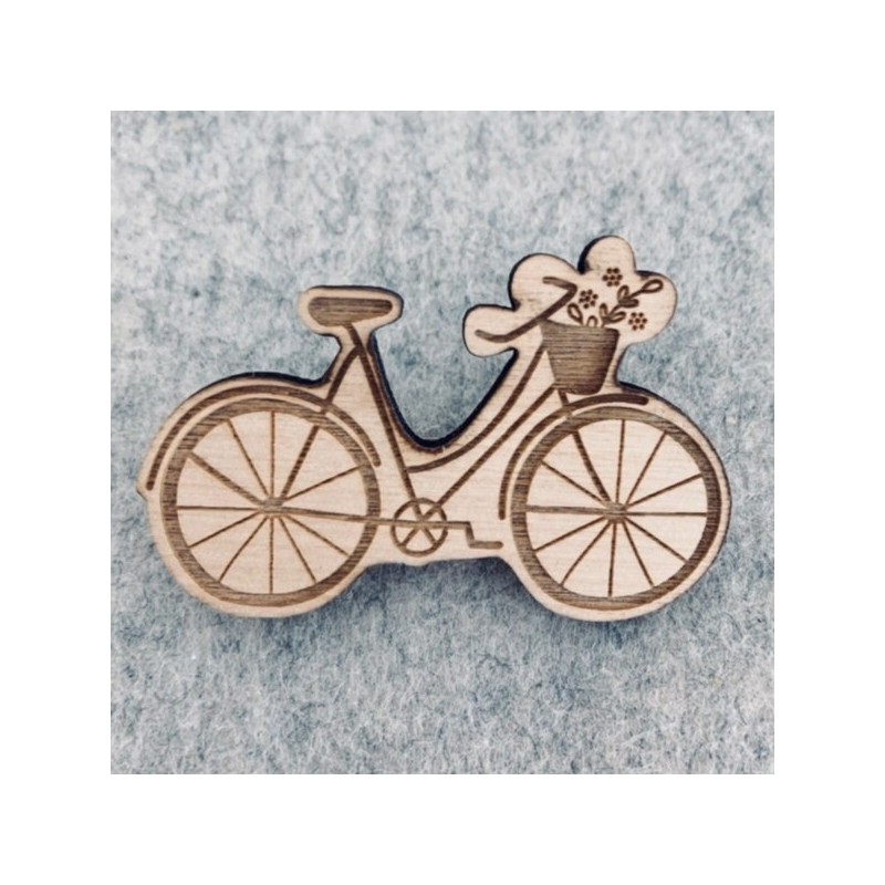 BROCHE EN BOIS - VELO BUCOLIQUE