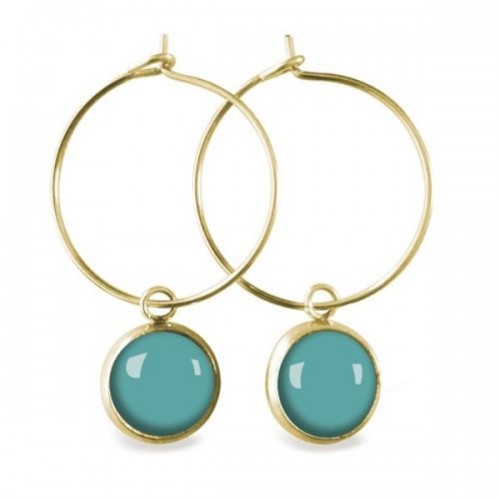 LES PARISIENNES BOUCLES D OREILLES CREOLES ACIER CHIRURGICAL OR – MENTHE