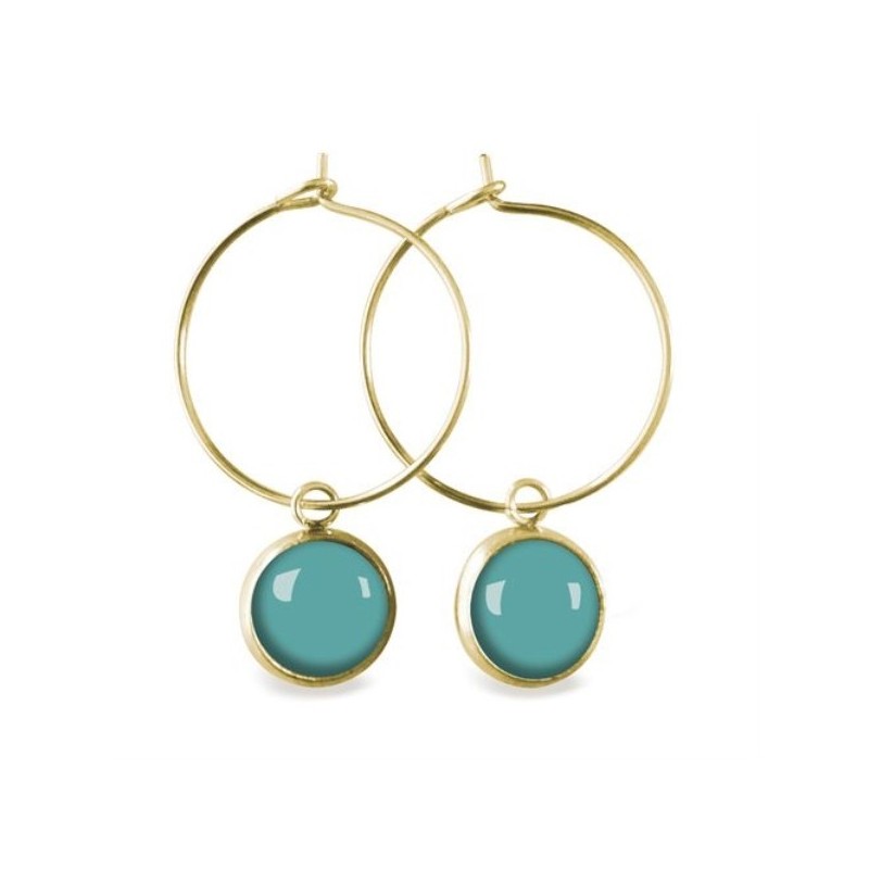 LES PARISIENNES BOUCLES D OREILLES CREOLES ACIER CHIRURGICAL OR – MENTHE