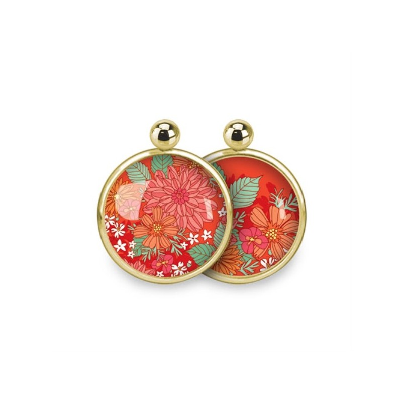 LES PARISIENNES BOUCLES D OREILLES NOMADE BILLES ACIER CHIRURGICAL OR – JARDIN D ETE