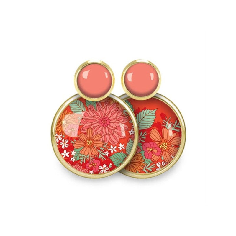 LES PARISIENNES BOUCLES D OREILLES MINI NOMADE PUCE ACIER CHIRURGICAL OR – JARDIN D'ETE