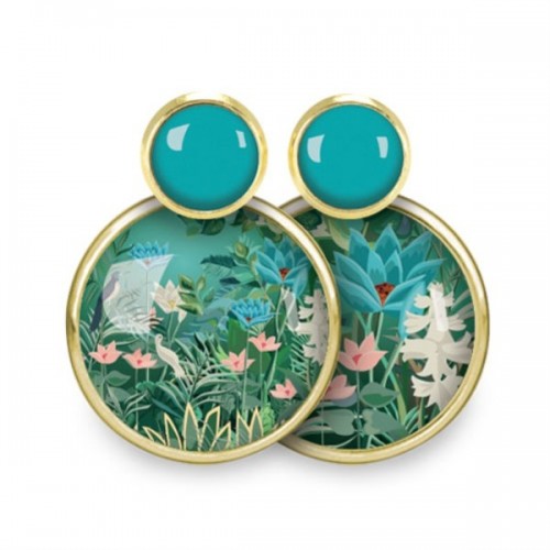 LES PARISIENNES BOUCLES D OREILLES MINI NOMADE PUCE ACIER CHIRURGICAL OR – DOUANIER ROUSSEAU