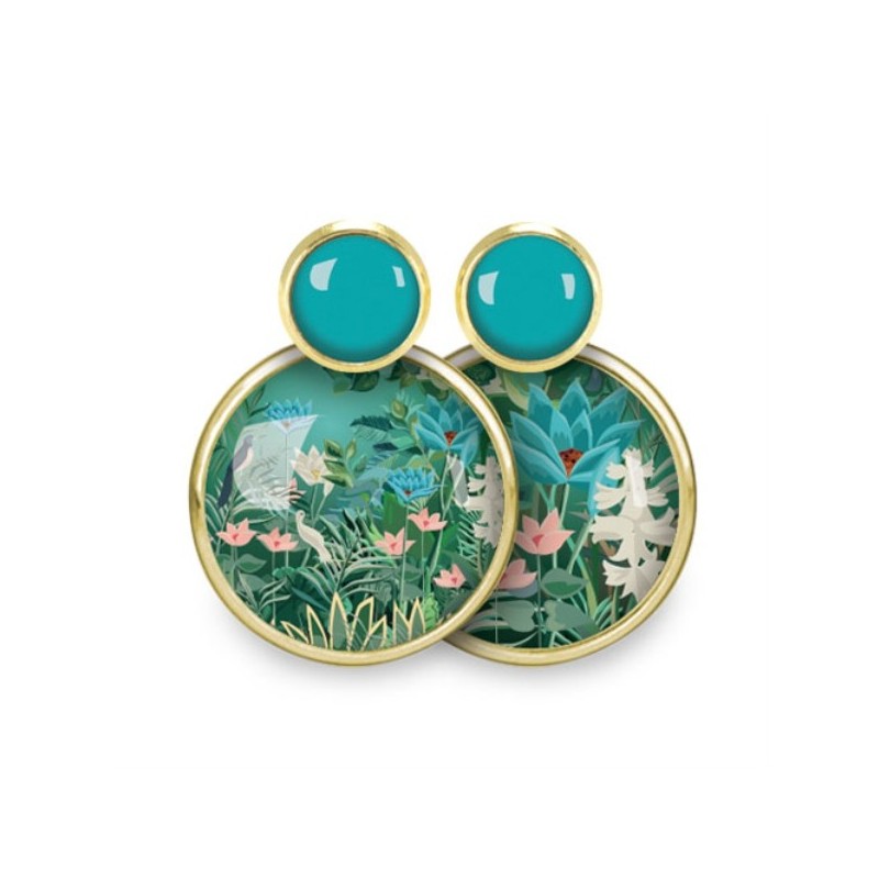 LES PARISIENNES BOUCLES D OREILLES MINI NOMADE PUCE ACIER CHIRURGICAL OR – DOUANIER ROUSSEAU