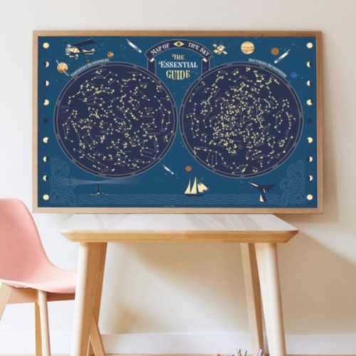 POSTER GEANT DISCOVERY CARTE DU CIEL + 640 STICKERS