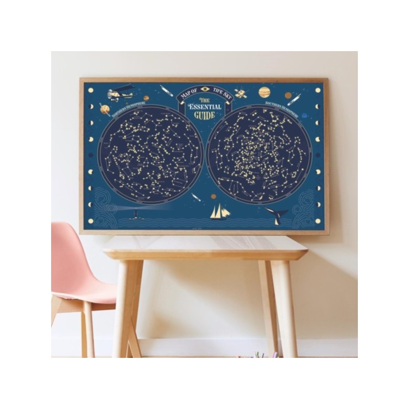 POSTER GEANT DISCOVERY CARTE DU CIEL + 640 STICKERS