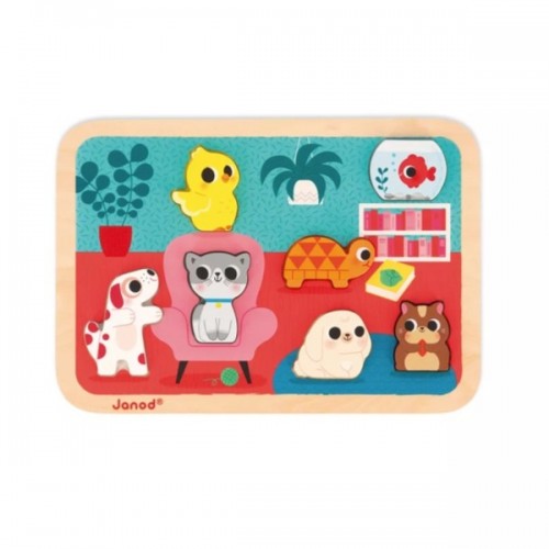 PUZZLE A ENCASTRER CHUNKY PUZZLE LES ANIMAUX FAMILIERS