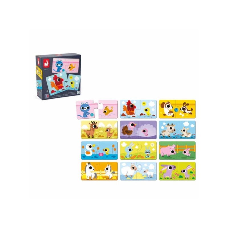 PUZZLE DUO PARENTS ET BEBES ANIMAUX