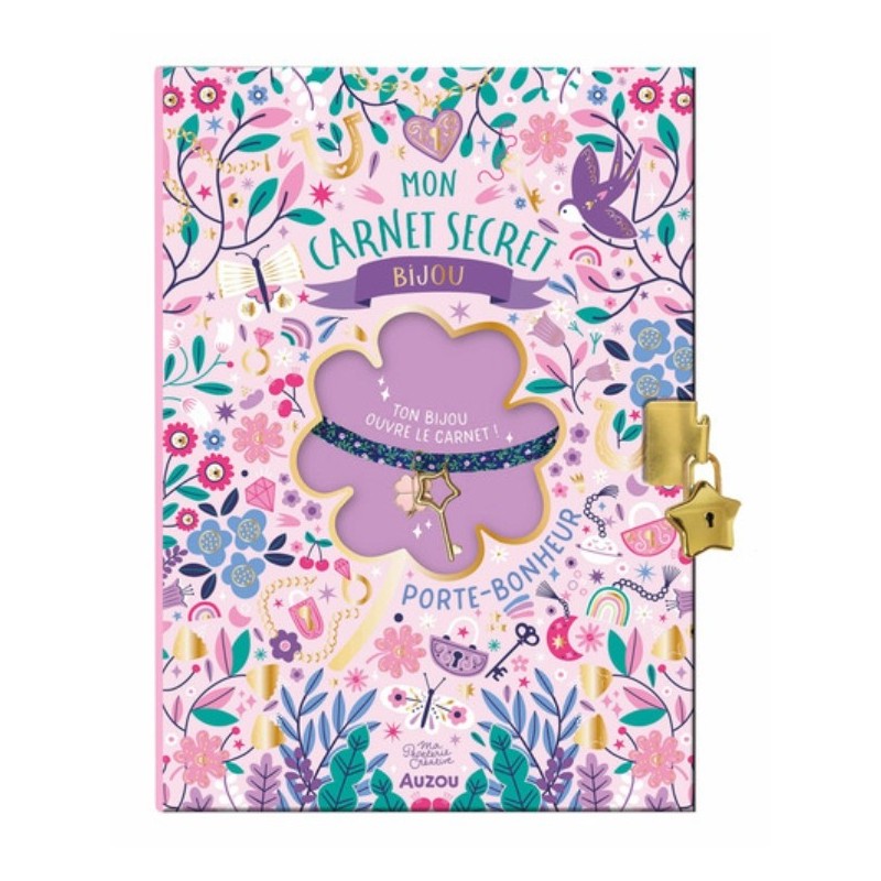 CARNET SECRET JOURNAL INTIME BIJOU PORTE BONHEUR- MA PAPETERIE CREATIVE