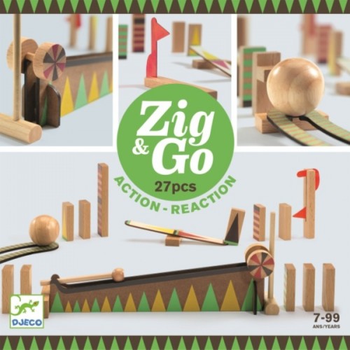 CIRCUIT DE BILLES ZIG &amp; GO - BIG BALL 27 PIECES