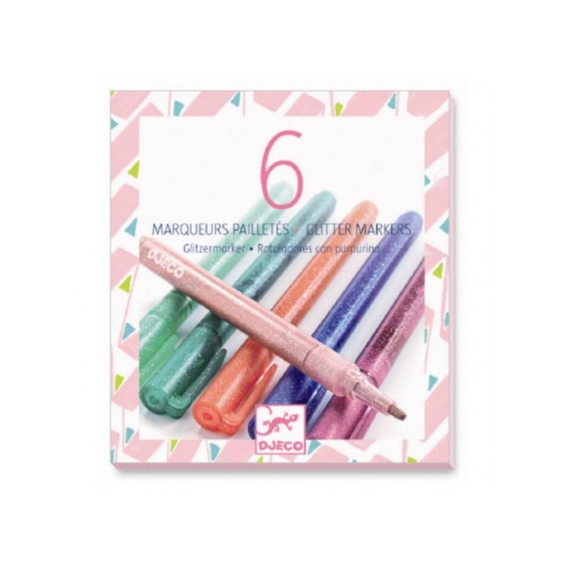 CRAYONS MARQUEURS PAILLETES * 6 - SWEET