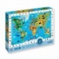 PUZZLE 100 PIECES - CHERCHE ET TROUVE - PLANISPHERE DES ANIMAUX