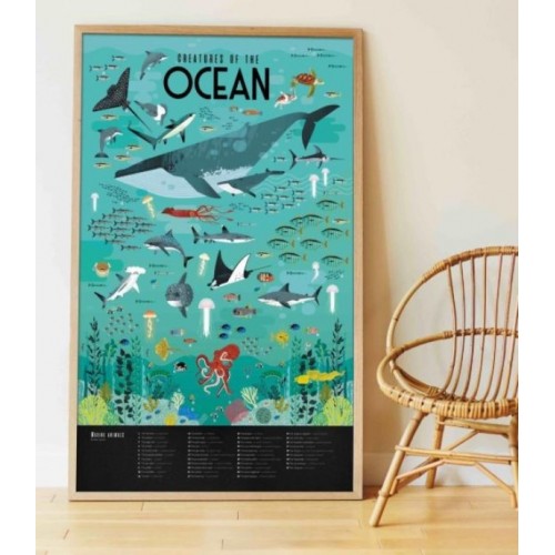 POSTER GEANT DISCOVERY OCEANS + 59 STICKERS