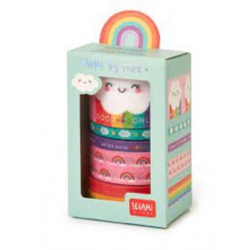 SET DE 5 RUBANS ADHESIFS EN PAPIER - TAPE BY TAPE RAINBOW