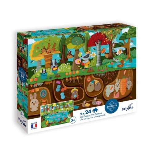 PUZZLE 24 PIECES VIE DESSUS / VIE DESSOUS (2 PUZZLES)