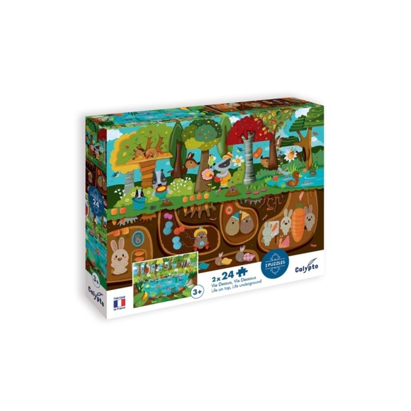 PUZZLE 24 PIECES VIE DESSUS / VIE DESSOUS (2 PUZZLES)